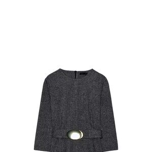 Chic Gray top with Belt Detail